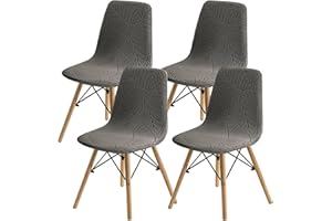 SHENGYIJING Esszimmerstühle Abdeckungen 2/4/6 Stück,Stil Shell Esszimmerstuhl Mid Century Modern Stuhl Sipcover,Gepolsterte Dining Accent Side Stuhlhussen (Taupe1,4 Pieces)
