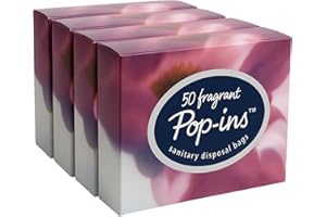 IMPULSFOTO Pop Ins Sanpro Sanitary Disposal Bags 200 - Leak-proof Scented Nappy Bags, High-Tear Resistance, Pleasant Floral Scent, Travel Friendly - 50'sx 4 - (UK Company)