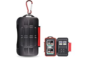 Kiorafoto 28 Slots SD Card Holder for 4 CF & 8 SD & 16 Micro SD Cards, Professional Water-Resistant Anti-Lost Storage Memory Card Case Wallet with Carabiner + Card Tray Removal Eject Pin Key