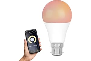 INTEMPO EE5013BWHTSTKEU7 Smart Light Bulb with Bayonet Fitting, 8.5 W, App Control, White and RGB Light Modes, Compatible with Amazon Alexa and Google Home Assistant