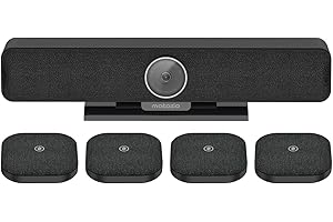 Matosio PumaPro Plus, Sistema de Videoconferencia, Cámara de Videoconferencia Inteligente 4K, Altavoz y Micrófono de Conferencia, con 4 Micrófonos de Expansión Inalámbricos y Control Remoto