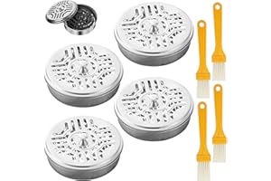 JEONDFG Mosquito portabobinas, 4 piezas de acero inoxidable en espiral para mosquitos, contenedor portátil con 4 cepillos, soporte para bobinas de mosquitos, espirales para mosquitos, soporte para bobinas de
