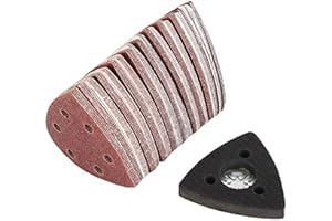 Wendry 101PCS Schleifset Schleifpapier, 80 mm Schleifblätter, 80 mm Schleifpad, für Bosch Fein Oszillierendes Multitool-Schneidpad, zum Schleifen und Polieren, 60/80/120/180/240