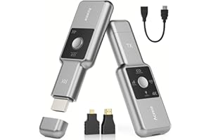 ACEELE Trasmettitore e Ricevitore HDMI Wireless 4K/30Hz, Full HD Adattatore HDMI Wireless Extender con LED, Portata 50M, 2,4G/5G Streaming Video/Audio/File da Laptop, PC, TV Box a Monitor/HDTV/Proiettore