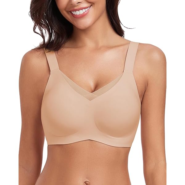 WOWENY Naadloze beha dames zonder beugel push-up T-shirt beha gevoerd