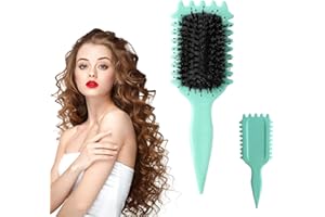 MAFHVV Curl Defining Brush, Curly Hair Brush, Boar Bristle Hair Brush Styling Brush for Women Women and Men, Curl Define Styling Brush for Detangling, Shaping and Defining Curls