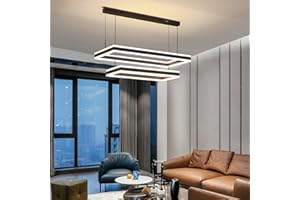 Mikeru Moderna lampada a sospensione a LED, lampada per sala da pranzo 40+60CM con funzione di memoria e 3 luci colorate 3000K/4500K/6000K Lampada a sospensione per tavolo da pranzo per cucina intern