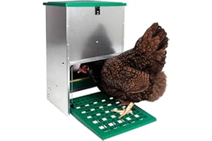 FINCA CASAREJO Comedero gallinas antipájaros - Comedero automático para gallinas - Tolva Exterior - Capacidad 12 kg - Incluye Guía Práctica de Alimentación de Las Gallinas
