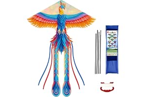 Barn fenix drake flygdrake för barn och vuxna, 40 x 180 cm drake set lätt vind flygdrake enlina flygdrake fri strand drake me