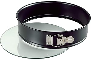 ‎ORIGINAL KAISER Original Kaiser Inspiration Springform mit Glasboden 28 cm rund, Backform mit Hebeboden, auslaufsichere Kuchenform, antihaftbeschichtet, schnittfest, servierfertig, Schwarz