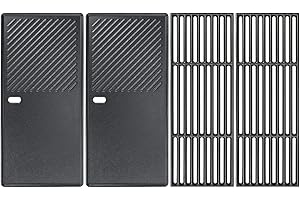 Denmay Piastra e griglia in ghisa smaltata per Charbroil, Enders Boston 4, Enders Monroe PRO 4, barbecue gourmet e altre griglie a gas, con manici facili da impugnare per forno su fuoco aperto