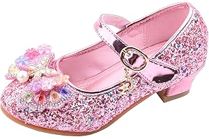 JOYJAY-CLOTHING Girls Princess Party Shoes Sparkle Bowknot Glitter Shining Ballet Dancing Wedding Dress Up Shoes Court Shoes JoyJay Girls Dancing Shoes