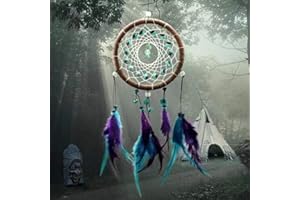 VAWSVOCS Attrape-Rêves,Voiture Attrape de Rêves Petit Faite Main Faite Main Capteur de Rêves en Plumes pour Chambre Maison Décoration Tenture Murale Mobile Decoratif Filles