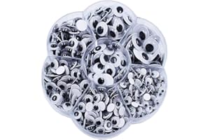 FINGOOO 700pieces Wiggle Eyes Googly Eye Self Adhesive DIY Scrapbooking Crafts(4mm -10mm)