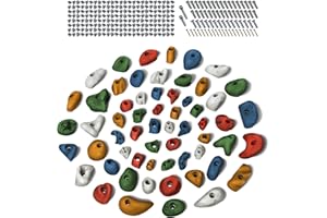 ‎ALPIDEX ALPIDEX 60 Klettergriffe | Inklusive Schrauben, Einschlagmuttern | Kletterfläche 4 – 8 m² | Griffgrößen L, M, S, XS | Komplettset | Klettern