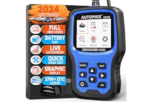 AUTOPHIX OM129 OBD2 Scanner 2-en-1 Test de Batterie Vérification du Moteur Lecteur de Code Automobile Lecteur de Code Véhicule avec Toutes les Fonctions OBD2 Définition Améliorée code Outil Diagnostic