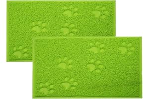 Cloud Heart Premium Cibo per Animali Domestici, Tappetino in PVC a Forma di Zampa Bowl Feeding Coperta tovaglietta per Gatti e Cani, 40 x 30 cm,2 Pezzi, Verde