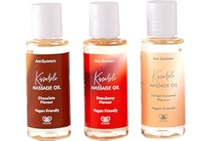 Ann Summers Kissable Massage Oil Set (3 x 50ml) – Edible Massage Oils for Date Night & Relaxing Body Rubs in Strawberry, Salted Caramel & Chocolate – Vegan, Cruelty-Free & Long-Lasting