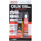 VODABOND Seramik Ahşap Metal Plastik Cam &Ccedil;elik Epoksi Yapıştırıcı 20+20 ml