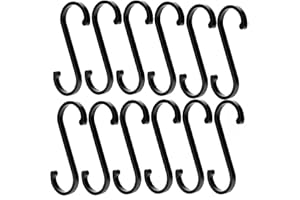 CHANGYEAH 12 ganci a S di colore nero, da cucina, per carichi pesanti, in alluminio, a S