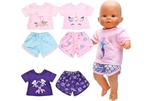 Miunana 4X Vestidos Verano Casual Ropas para New Born 14- 18 Pulgadas Muñeca Reborn bebé 35 - 46 cm Doll Baby Born, Baby Annabell, Nenuco y Más
