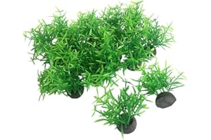 Smoothedo-Pets Lot de 20 plantes artificielles en plastique pour aquarium - Petite taille - 2,5 cm de haut - Vert A