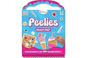 Skillmatics Reusable Sticker Activity Book - Peelies, 100+ Reusable Stickers, 6 Pictures, Mess-Free Fun for Kids, Creative Play & Travel Toy, Gifts for Boys & Girls Ages 3, 4, 5, 6, 7