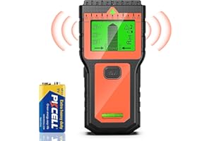 WOEAOZY Leitungssuchgerät - Multifunktionaler Stud Finder mit LCD-Display & Audio-Alarm, Kabel- und Metallsucher für Holz, AC-Leitungen, Bolzen, Rohre & Balken (Orange)