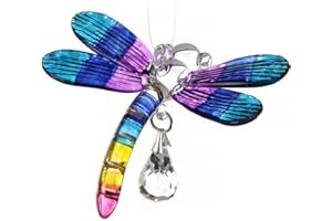 WILD THINGS Handmade Fantasy Glass Dragonfly Suncatcher Gift Tropical