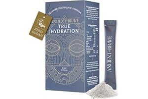 Ancient + Brave True Hydration - Electrolyte Powder 15 x 6g Sachets - Magnesium, Potassium, Chromium - Coconut Water Blend for Morning Replenishment, Post Workout Recovery - Vegan, Natural Flavor