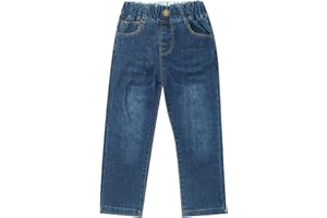 Maeau Boys' Jeans Casual Elastic Waist Washed Denim Trousers Jeans Age 3-14 Years