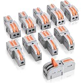 Innfeeltech 10 Pcs Connecting Clamps, 1 Input 2 Output, Toggle Clamp, Cable Connectors with Clamp 0.2-4mm&sup2; for DIY Projects