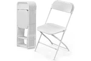 Bonnlo Klappstuhl, Stühle 8er Set, Gartenstuhl Klappbar, für Hochzeit Garten Drinnen & Outdoor, Stapelbar, aus Metall & Kunsttoff, bis158KG, Weiß