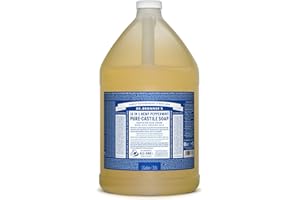 DR. BRONNER'S Dr Bronner's 18-in-1 Peppermint Pure-Castile Liquid Soap, Made with Organic Oils, Used for Face, Body, Hair, Laundry, Pets and Dishes, Certified Fair Trade & Vegan Friendly, 3,79Ltr Recycled Bottle