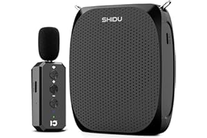 SHIDU Amplificador de Voz para Profesores Portátil de 2000mAh con lavalier Micrófono y Cintura, Micrófono Personal y Altavoz para Maestros Guías Turísticos ect
