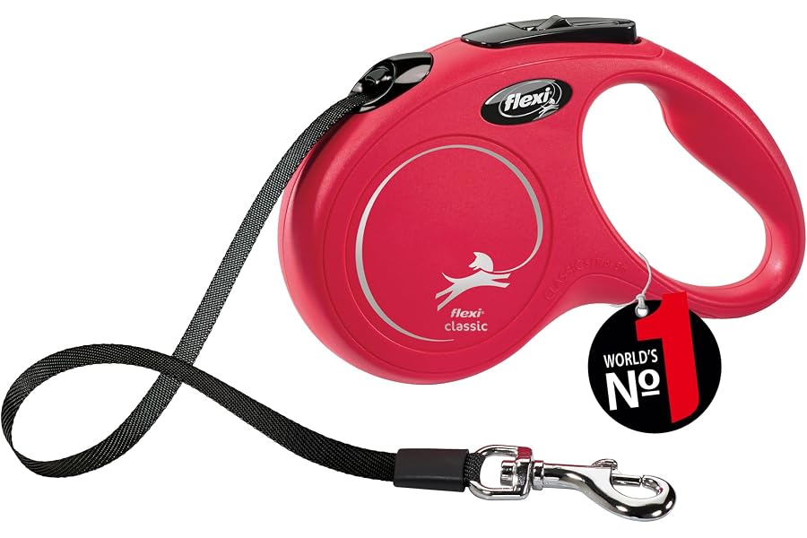 flexi® Classic S Cinta 5 m roja, correa extensible para perros hasta máx. 15 kg