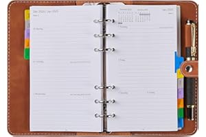 YHH Kalender 2024 2025 Buchkalender Personal A6 Nachfüllbar, 1 Woche 2 Seite mit Tabs, Tasche, Wochenplaner Ringbuch, Lehrerkalender 24/25 Schulplaner Studienplaner Planer für Schüler Lehrer