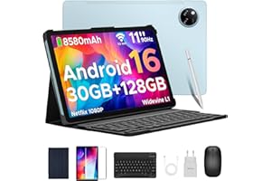 DOOGEE Tab A9 Pro+ Android 16 Tableta para Niños, 30GB+ 128GB/2TB Tablet 11 Pulgadas 90Hz, Tablet Infantil con Teclado y Lápiz y Funda y Raton, 8580mAh/Widevine L1/5G WiFi/13MP+5MP/ Face ID/Gemini AI