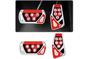 WEKUW 2 Pcs Almohadillas Para Pedal de Coche Acelerador Freno AutomáTico Antideslizante Para ReposapiéS Cubierta,Juego de Pedales de VehíCulo Sin Necesidad de Taladrar, Accesorios Para El Interior (rojo)