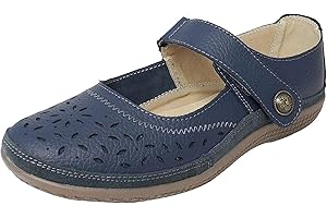 Boulevard Chaussures en Cuir avec Fermeture Tactile pour Femme - Noir Blanc Marine/Bronze - Taille 3 4 5 6 7 8 9