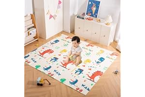 Gutsbox Tappeto Gioco Bambini Pieghevole 120x120x1cm Tappeto Gioco Neonato Pieghevole XPE Tappetino Bambini Pieghevole e Reversibile, Non Tossico, Antiscivolo