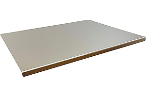GENERICO PRM Acciai | Tagliere in Acciaio Inox | Spianatoia Professionale Acciaio Inossidabile | Piano di Lavoro Cucina per impastare pizza, pane, pasta sfoglia, cioccolato e dolci - Largh 800x560 Piega 20mm