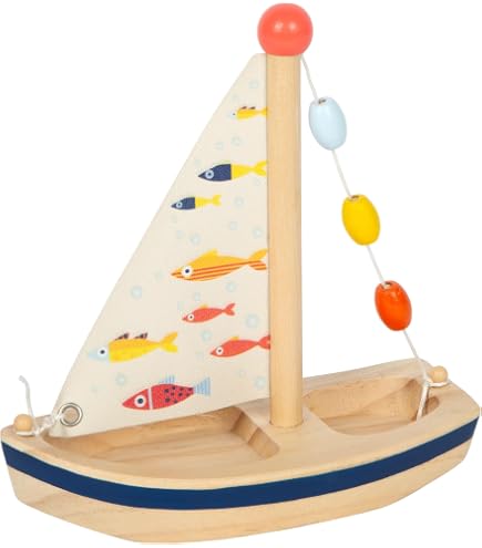 GÜNTHER FLUGSPIELE Voilier Captain Hook - 24 X 32 Cm - Peint Main - Quille Lestée - Baignoire, Plage Ou Lac