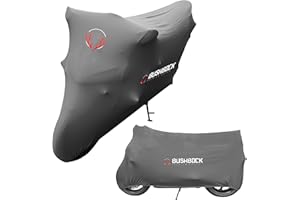 BUSHBOCK PREMIUM COVER BUSHBOCK Premium Tarpaulin BUSHBOCK® Premium Tarpaulin Telone per motocicletta per interni Protezione antipolvere Tessuto elastico in velluto traspirante (XL-XXL, Grigio)