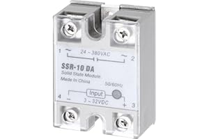 DMiotech SSR-10DA 3-32V DC Input to 24-380V AC Output Single Phase Solid State Relay AC 10A for Industrial Automation, HVAC, Lighting Control