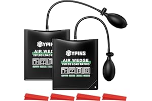 EYPINS 2PCS Air Wedge Pump Up Bags - 440lbs/200KG TPU High Strength Cloth Air Bags for Lifting Door, Inflatable Air Wedge Door Lifter for Window Installation/Car Repair with 4 Plastic Wedges