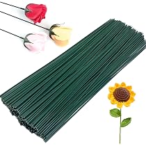 Blumendraht Set – 100 Stück Grüner Steckdraht, 30 Cm Lang, 2 Mm Dick, Plus Floristenband Für DIY-Blumen