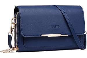 Roulens Borse a Tracolla da Donna,Piccola Borsa per Telefono a Tracolla per Donna con 2 Scomparti Capienti,Borsa Mano PU Pelle Sintetica con Slot per Carte di Credito Cinturino