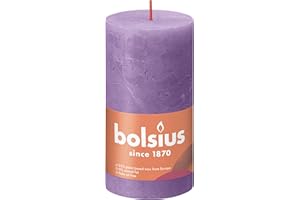 Bolsius Candele Rustiche a Colonna Shine - 4 pz - 130x68 mm - Viola Vibrante