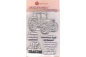 Woodware Jane Gill Clear Magic Stamp-Tractor, A6, JGS496